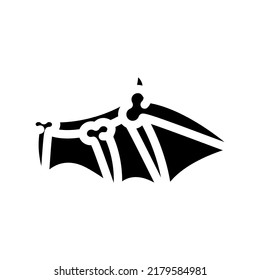 bones of wing glyph icon vector. bones of wing sign. isolated symbol illustration