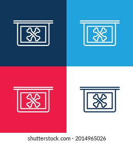 Bones X Ray Vision Blue And Red Four Color Minimal Icon Set