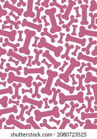 Bone-shaped dog biscuits. Silhouette. Texture. Vertical layout. Vector illustration.