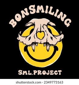 Bonesmile Urban Style Embroidered Streetwear Melting Smile