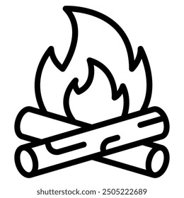 Bonfire Autumn vector icon illustration