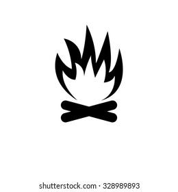 Bonfire - black vector icon