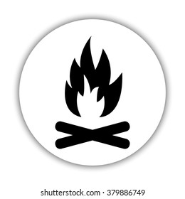 Bonfire  - black vector icon