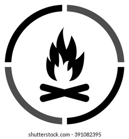 Bonfire  - black vector icon