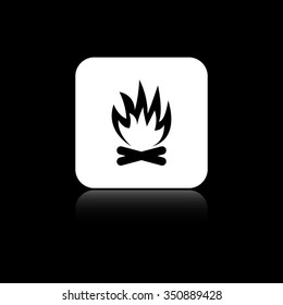 Bonfire - black vector icon on the white button