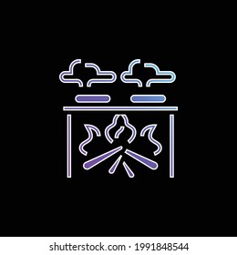 Bonfire blue gradient vector icon