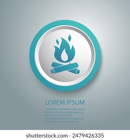 Bonfire blue icon isolated on white background. Bonfire vector logo. Flat design style. Modern vector pictogram for web graphics - stock vector