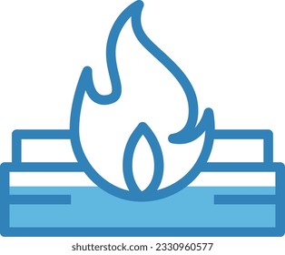 Bonfire Blue Icon - Single Icon, Vector