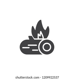 Bonfire burn vector icon. filled flat sign for mobile concept and web design. Fireplace and campfire simple solid icon. Symbol, logo illustration. Pixel perfect vector graphics