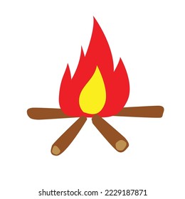 bonfire camp flat vector design