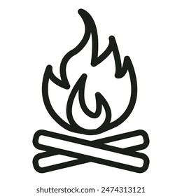 Bonfire Camp Icon Ideal for Outdoor Adventure and Summer Camps