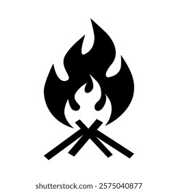 Bonfire camp icon.fire camp. isolated flat style vector design.