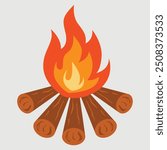 Bonfire or campfire vector icon