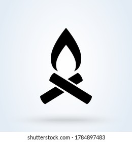 Bonfire campfire. vector Simple modern icon design illustration.