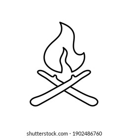 bonfire, camping, adventure icon vector illustration