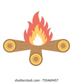 
Bonfire or camping fire. Logs burning in fire.
