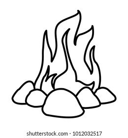 Bonfire cartoon isolated