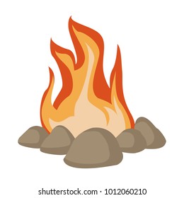 Bonfire cartoon isolated