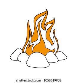 Bonfire cartoon isolated