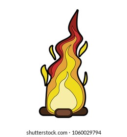 Bonfire cartoon isolated