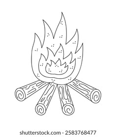 Bonfire for celebrating Shrovetide. Hand drawn clip art for your project.