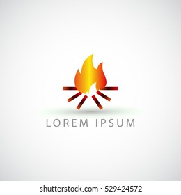 Bonfire Color icon vector sign. Flat pictogram