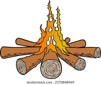 bonfire color vector illustration isolated on white background