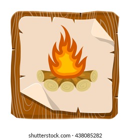 Bonfire colorful icon