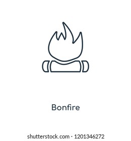 Bonfire concept line icon. Linear Bonfire concept outline symbol design. This simple element illustration can be used for web and mobile UI/UX.