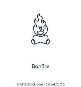 Bonfire concept line icon. Linear Bonfire concept outline symbol design. This simple element illustration can be used for web and mobile UI/UX.