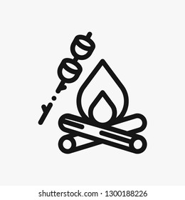 Bonfire concept line icon. Simple element illustration.  Bonfire concept outline symbol design. Can be used for web and mobile UI/UX . Modern vector style.