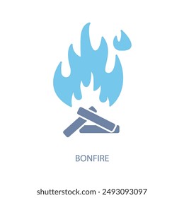 bonfire concept line icon. Simple element illustration.bonfire concept outline symbol design.