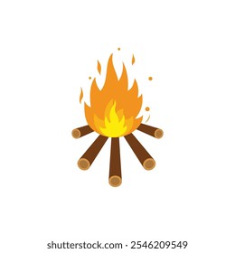 Modelo de ícone de ilustração de design Bonfire