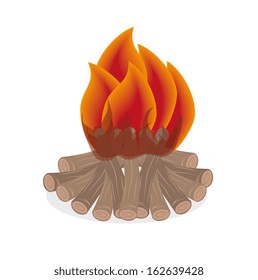 bonfire design over white background vector illustration