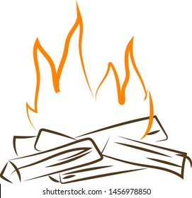 Bonfire-Malerei, Vektorgrafik auf weißem Hintergrund.