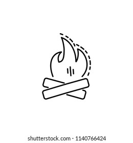 bonfire dusk style icon. Element of travel icon for mobile concept and web apps. Thin line bonfire dusk style icon can be used for web and mobile on white background