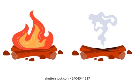 extinción de incendios y concepto aislado de incendios. Ilustración gráfica del diseño del vector