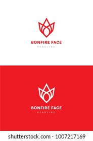Bonfire face logo template.