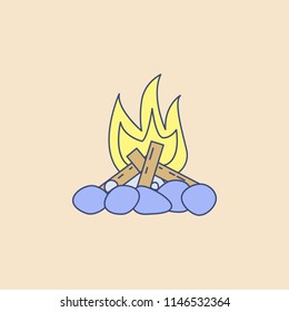 bonfire field outline icon. Element of outdoor recreation icon for mobile concept and web apps. Field outline bonfire icon can be used for web and mobile