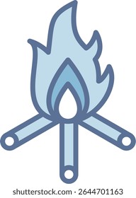 Bonfire Filled Blue Tone Icon