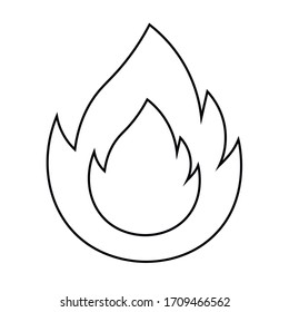 
bonfire as a fire element. black vector graphics