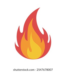 Bonfire, fire, flame. Vector simple color flat illustration.