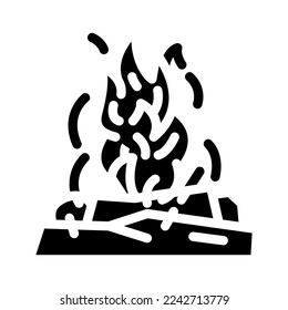 bonfire fire glyph icon vector. bonfire fire sign. isolated symbol illustration