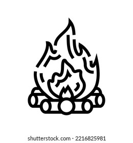 bonfire fire line icon vector. bonfire fire sign. isolated contour symbol black illustration