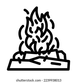 bonfire fire line icon vector. bonfire fire sign. isolated contour symbol black illustration
