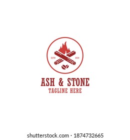 Bonfire flame Design Element in Vintage Style for Logotype, Label, Badge, shirts and other design. Campfire retro vector illustration.