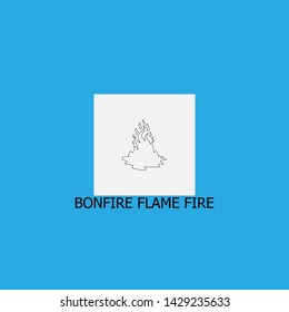bonfire flame fire icon sign signifier vector