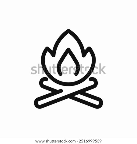 bonfire flame fire icon sign vector