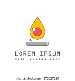 Bonfire flame flat design element in modern style for logotype, label, badge, T-shirts and other design. Campfire vector illustration.