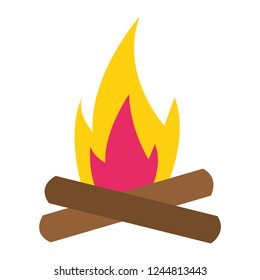 bonfire flame on white background